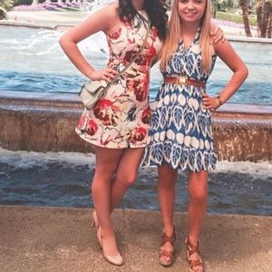 Abercrombie & Fitch Floral Scuba Skater Dress